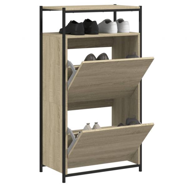 ARDEBO.de - Schuhschrank Sonoma-Eiche 60x34x112 cm Holzwerkstoff
