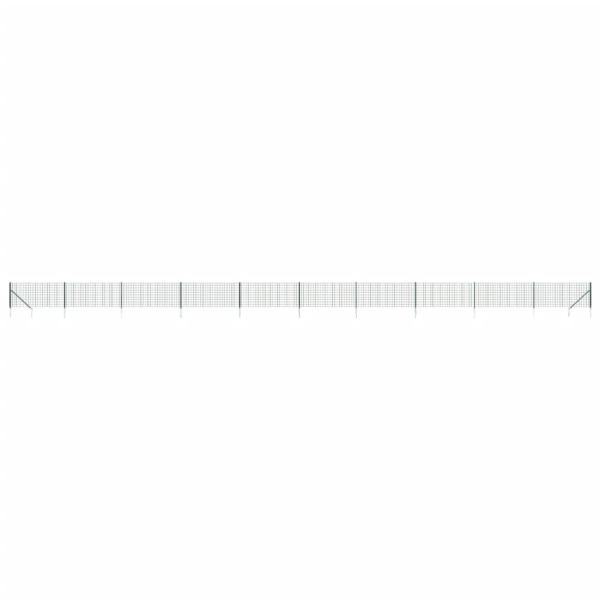 Maschendrahtzaun mit Bodenhülsen Grün 1x25 m