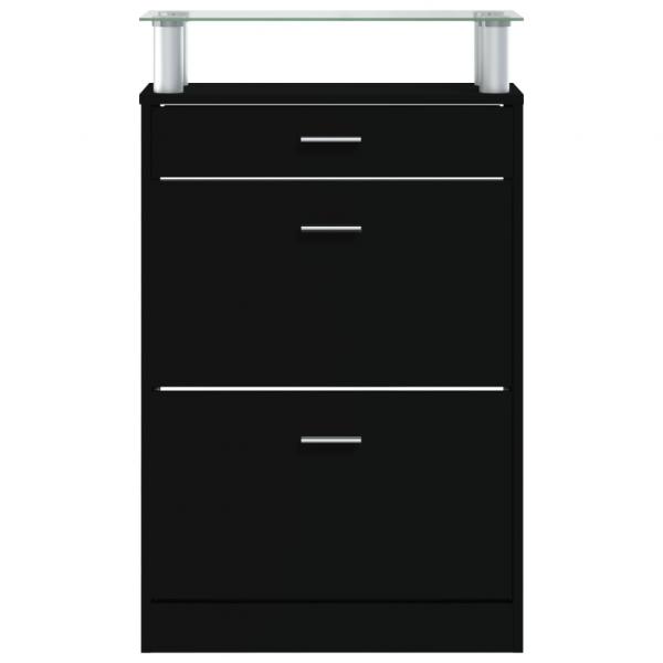 Schuhschrank Schwarz 63x24x104 cm Holzwerkstoff