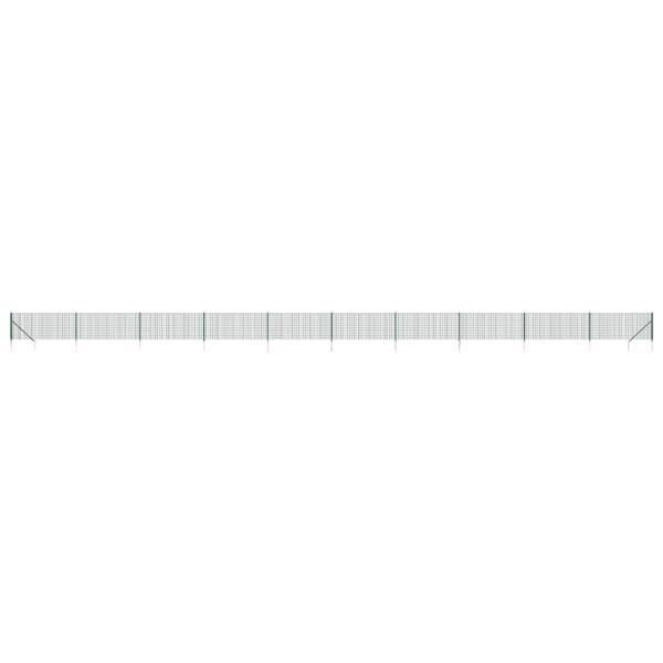 Maschendrahtzaun mit Bodenhülsen Grün 0,8x25 m
