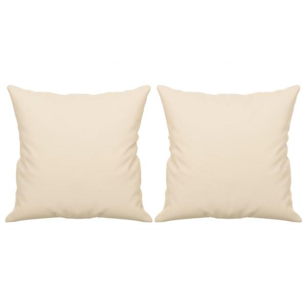 2-Sitzer-Sofa mit Kissen Beige 140 cm Mikrofasergewebe