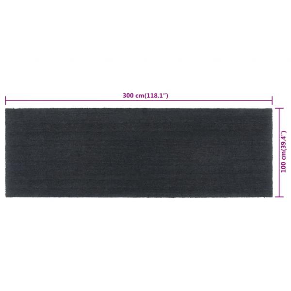 Fußmatte Dunkelgrau 100x300 cm Kokosfaser Getuftet