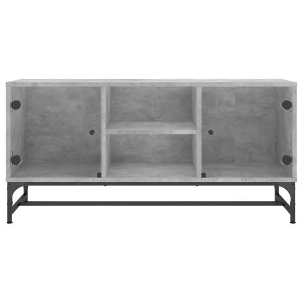 TV-Schrank mit Glastüren Betongrau 102x37x50 cm