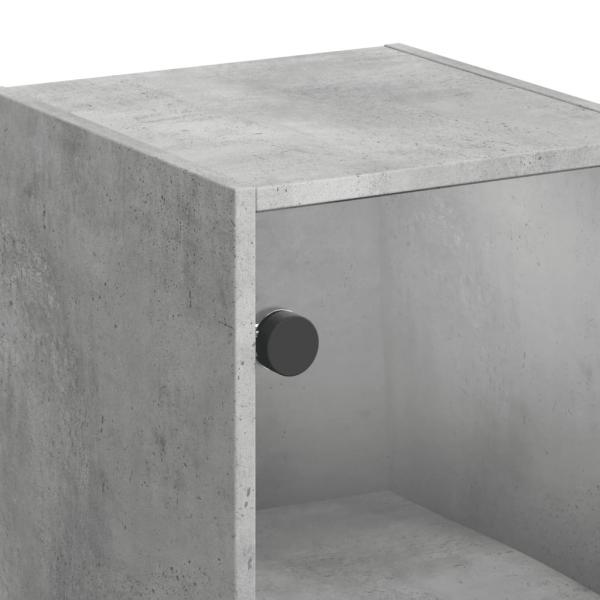 Wandschrank mit Glastüren Betongrau 35x37x68,5 cm