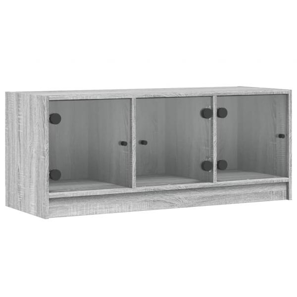 TV-Schrank mit Glastüren Grau Sonoma 102x37x42 cm