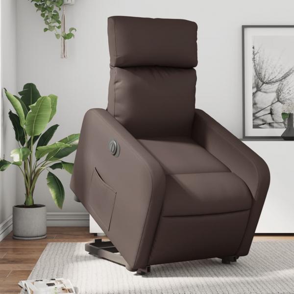 ARDEBO.de - Relaxsessel mit Aufstehhilfe Elektrisch Braun Kunstleder