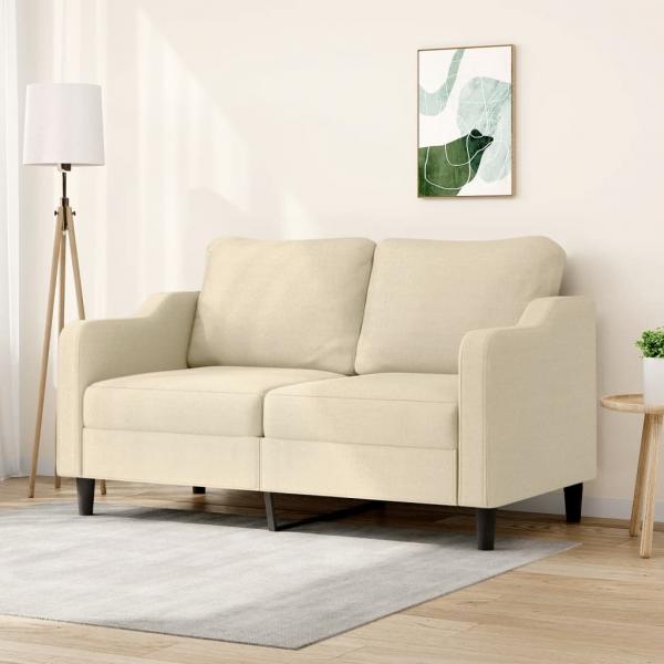 ARDEBO.de - 2-Sitzer-Sofa Creme 140 cm Stoff