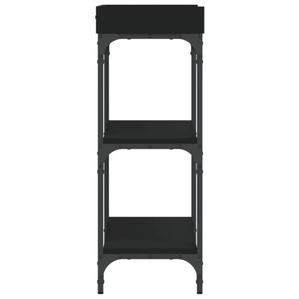 ARDEBO.de - Konsolentisch mit Ablagen Schwarz 75x30x80 cm