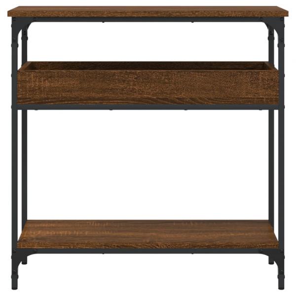 Konsolentisch mit Ablage Braun Eichen-Optik 75x29x75cm