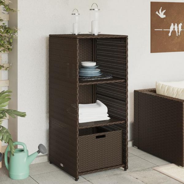 ARDEBO.de - Gartenschrank Braun 50x55x115 cm Poly Rattan