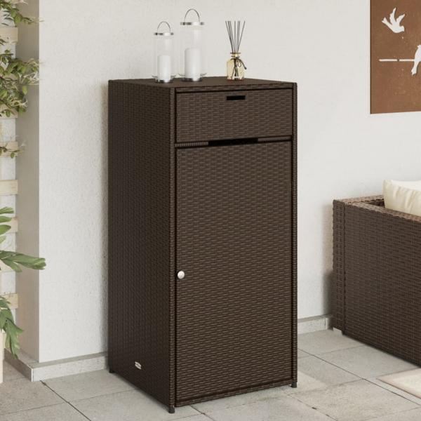 ARDEBO.de - Gartenschrank Braun 55x55x111 cm Poly Rattan