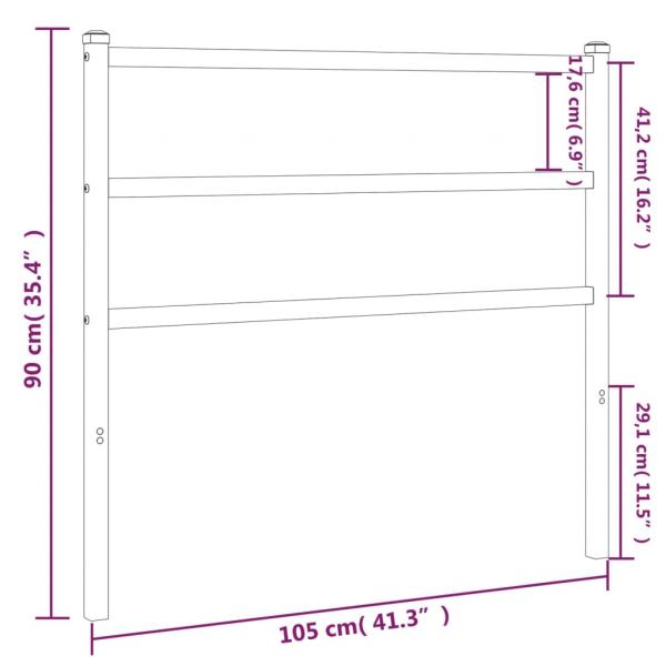 Kopfteil Metall Schwarz 100 cm