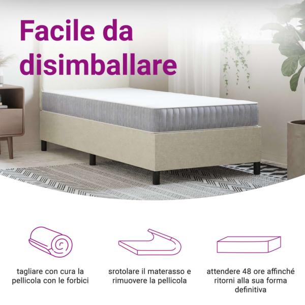 Matratze Taschenfederkern Mittel 90x220 cm