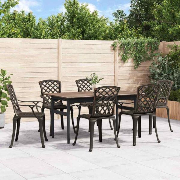 ARDEBO.de - Gartenstühle 6 Stk. Aluminiumguss Bronzen