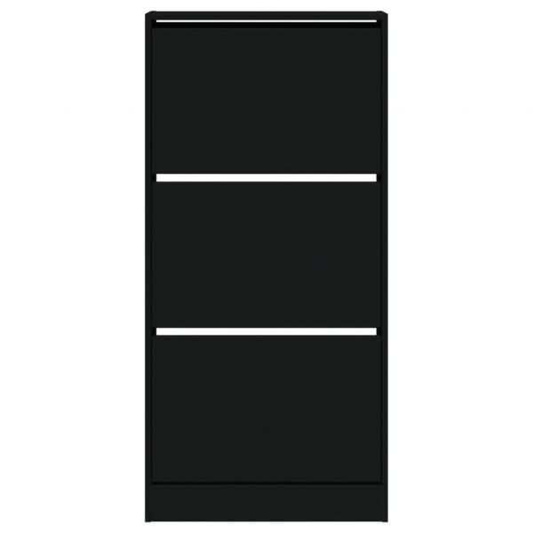 Schuhschrank Schwarz 60x21x125,5 cm Holzwerkstoff