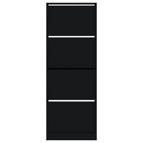 Schuhschrank Schwarz 60x21x163,5 cm Holzwerkstoff