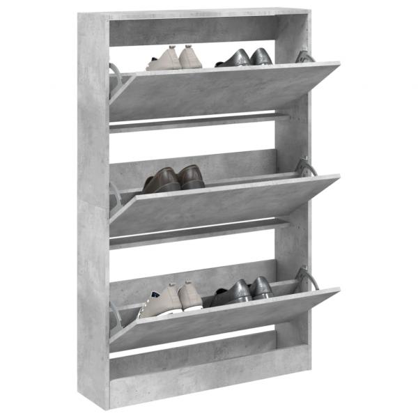 ARDEBO.de - Schuhschrank Betongrau 80x21x125,5 cm Holzwerkstoff
