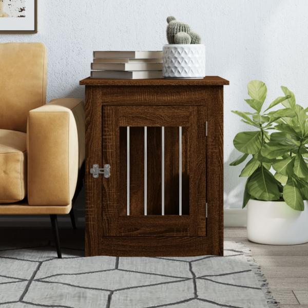 Hundekäfig im Möbelstil Braun Eichen-Optik 55x75x65 cm