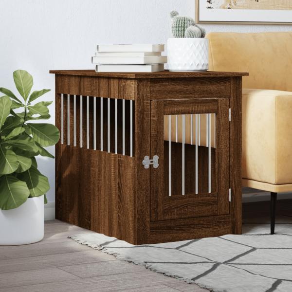 ARDEBO.de - Hundekäfig im Möbelstil Braun Eichen-Optik 55x80x68 cm