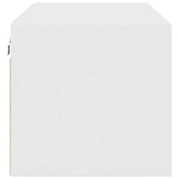 Wandschrank mit Glastüren Weiß 102x37x35 cm