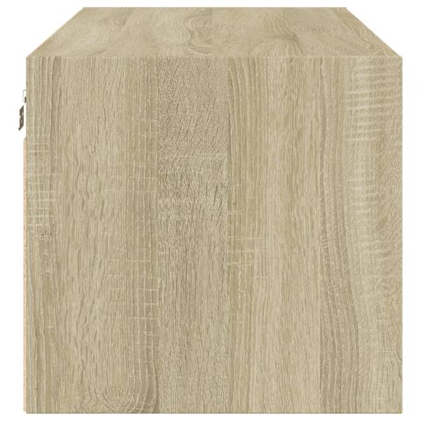 Wandschrank mit Glastüren Sonoma-Eiche 102x37x35 cm