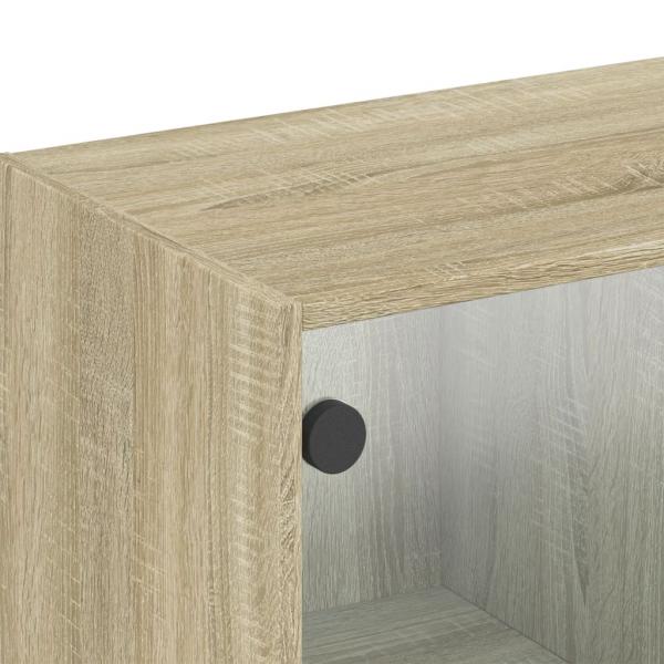 Wandschrank mit Glastüren Sonoma-Eiche 102x37x35 cm