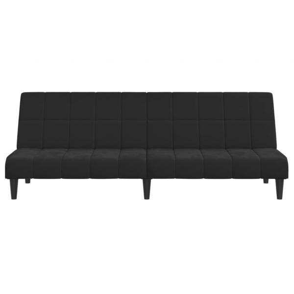 Schlafsofa 2-Sitzer Schwarz Samt