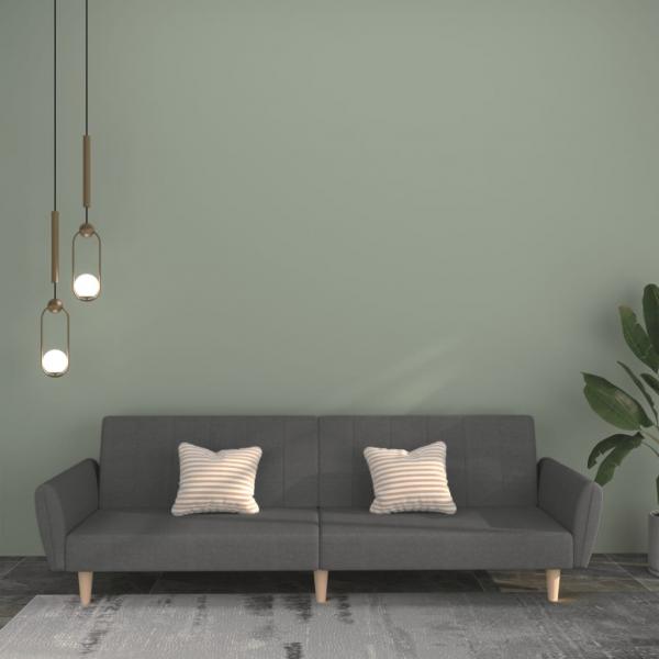 ARDEBO.de - Schlafsofa 2-Sitzer Hellgrau Stoff