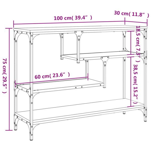 Konsolentisch Sonoma-Eiche 100x30x75 cm Holzwerkstoff