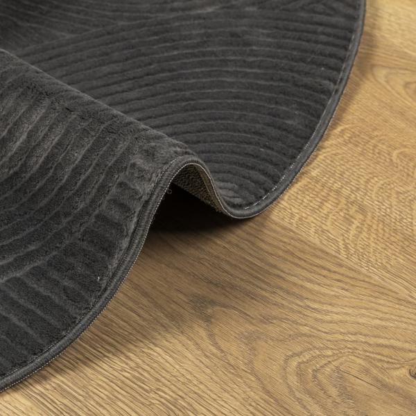 Teppich IZA Kurzflor Skandi-Stil Anthrazit Ø 80 cm