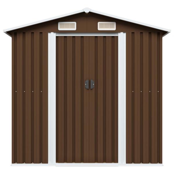 Geräteschuppen Braun 204x132x186 cm Stahl 