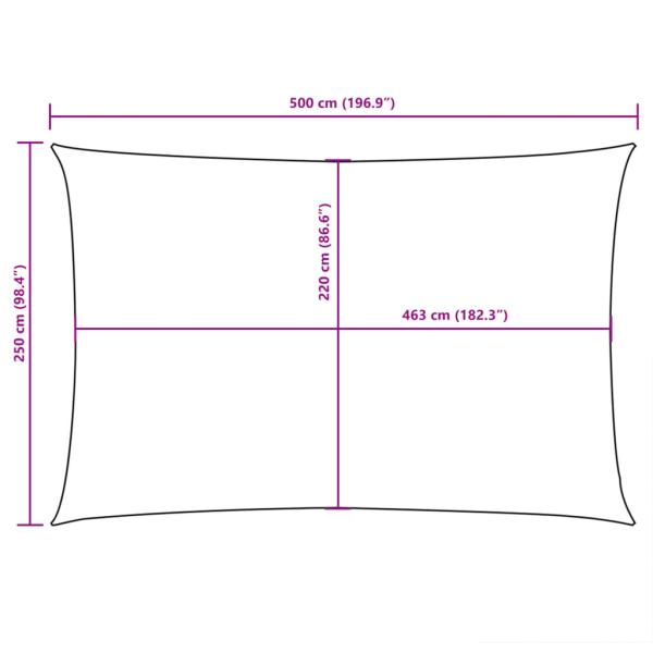 Sonnensegel Oxford-Gewebe Rechteckig 2,5x5 m Beige
