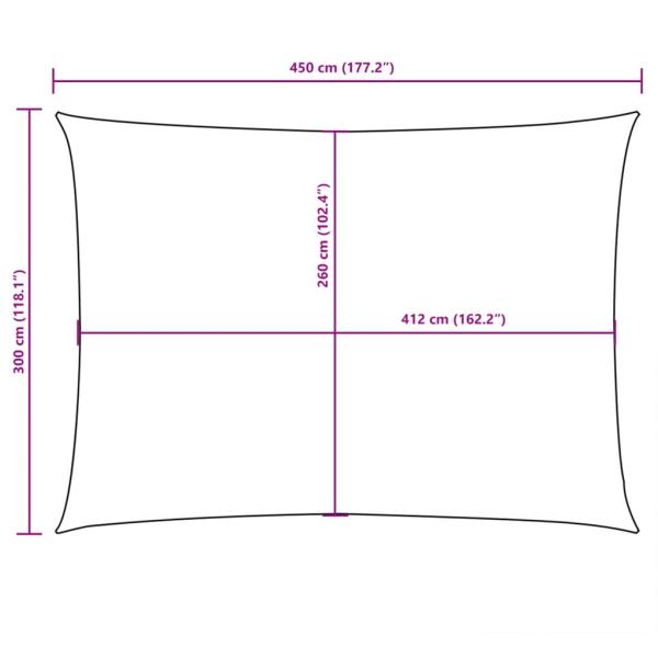 Sonnensegel Oxford-Gewebe Rechteckig 3x4,5 m Beige