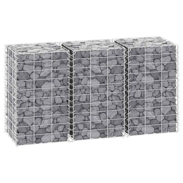 Gabionen-Hochbeete 3 Stk. 30x30x50 cm Eisen