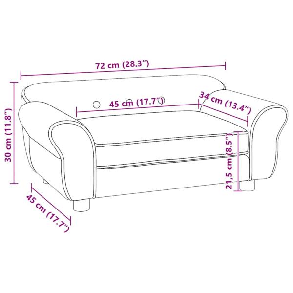Hundesofa Creme 72x45x30 cm Plüsch