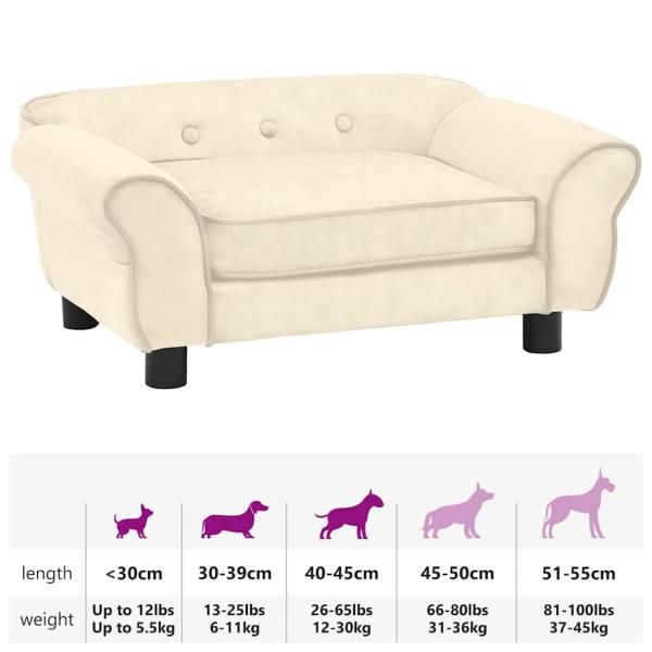 Hundesofa Creme 72x45x30 cm Plüsch