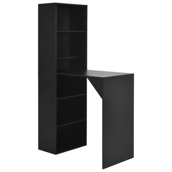 ARDEBO.de - Bartisch mit Schrank Schwarz 115x59x200 cm
