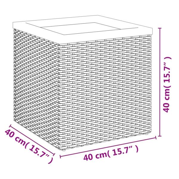 ARDEBO.de - Pflanzkübel Schwarz 40x40x40 cm Poly Rattan