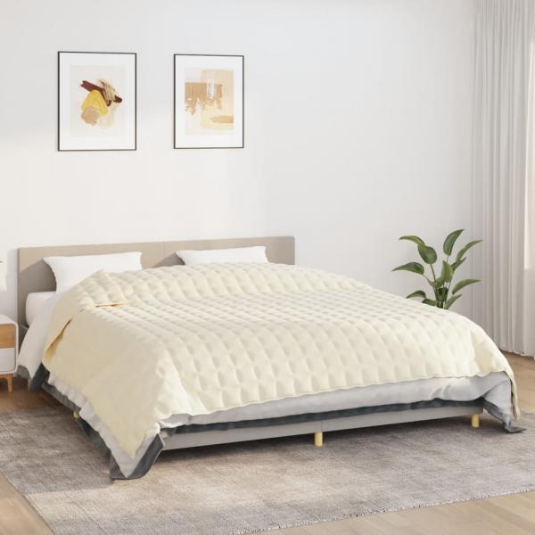 ARDEBO.de - Gewichtsdecke Hellcreme 220x260 cm 11 kg Stoff