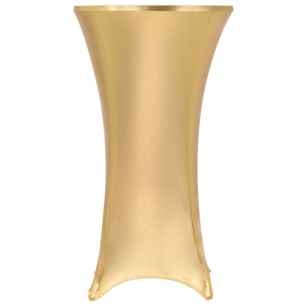 ARDEBO.de - 2 Stück Stretch-Tischdecken Golden 70 cm 
