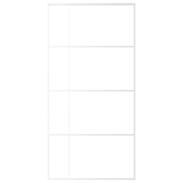 Schiebetür ESG Glas und Aluminium 102,5x205 cm Weiß