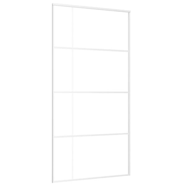 Schiebetür ESG Glas und Aluminium 102,5x205 cm Weiß