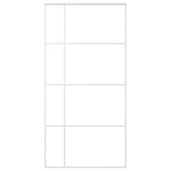 Schiebetür ESG Glas und Aluminium 102,5x205 cm Weiß