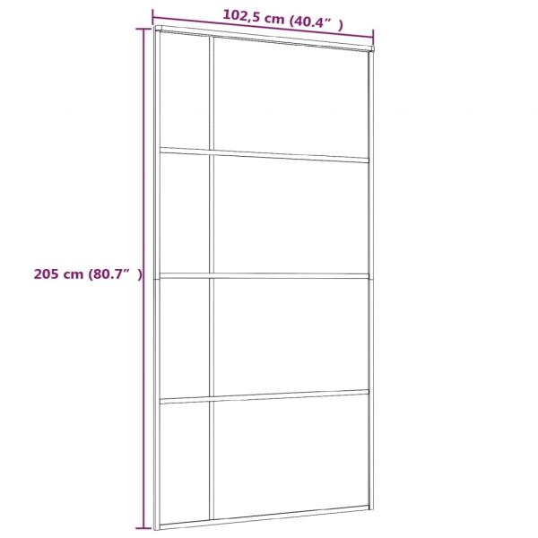 Schiebetür ESG Glas und Aluminium 102,5x205 cm Weiß
