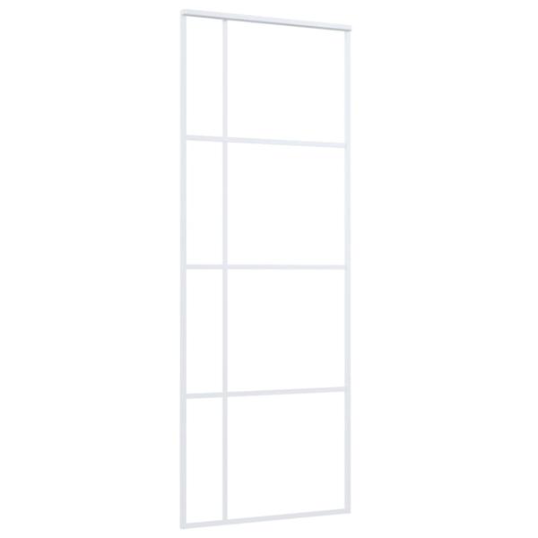 Schiebetür ESG-Mattglas und Aluminium 76x205 cm Weiß