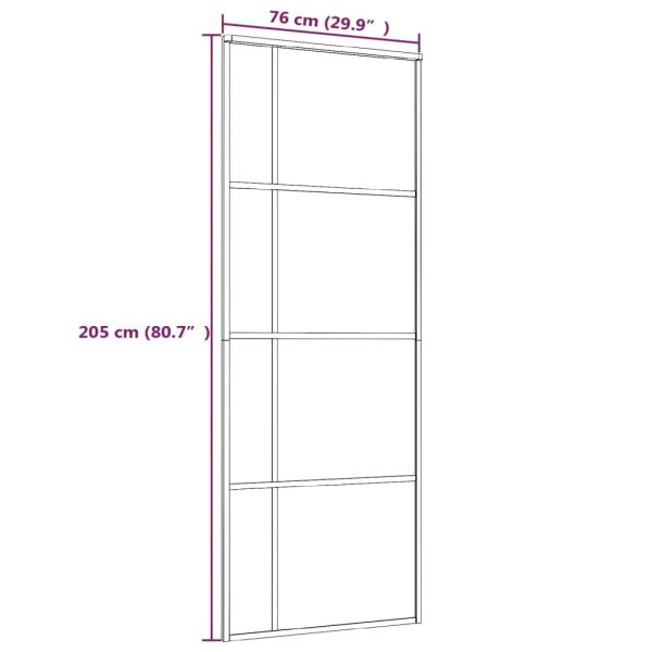 Schiebetür ESG-Mattglas und Aluminium 76x205 cm Weiß