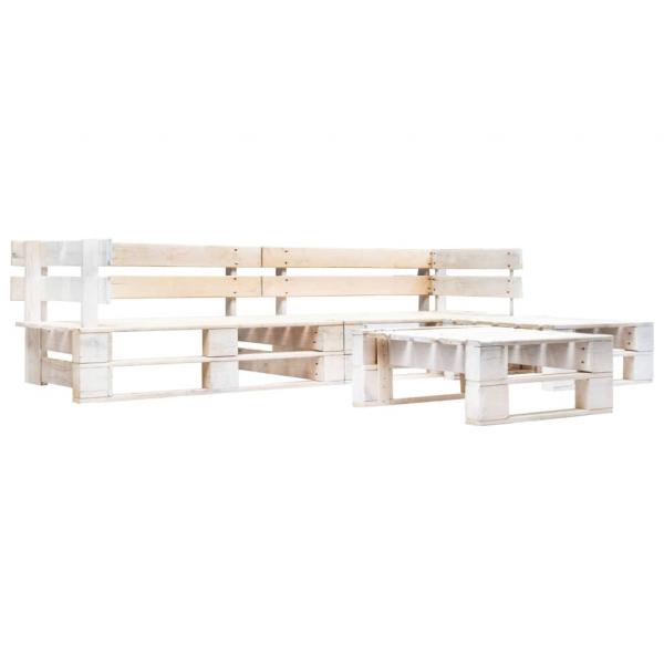 ARDEBO.de - 4-tlg. Garten-Paletten-Sofagarnitur Holz Weiß