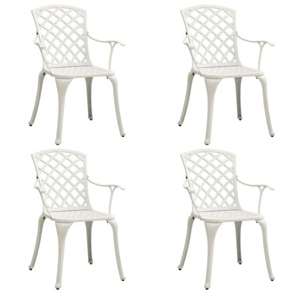 5-tlg. Bistro-Set Aluminiumguss Weiß