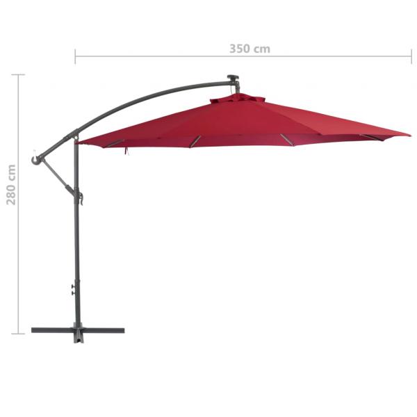 Ampelschirm mit Alu-Mast 350 cm Bordeauxrot