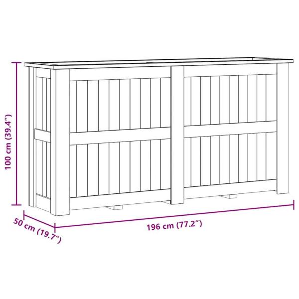 Hochbeet 196 x 50 x 100 cm Kiefernholz Imprägniert 